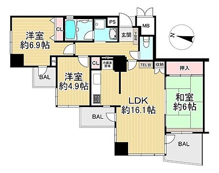 3LDK 間取り