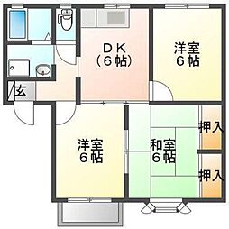 パルティール春日 102号室 1階3DKの間取り