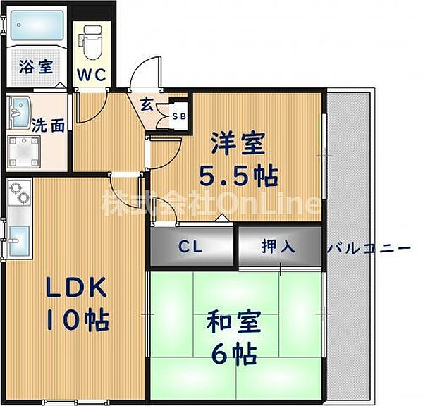 Floris大原 ｜大阪府東大阪市西堤本通西3丁目(賃貸アパート2LDK・1階・47.65㎡)の写真 その2