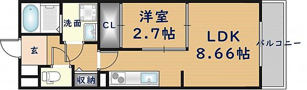 ブラウンシュガーレジデンス ｜大阪府東大阪市友井4丁目(賃貸アパート1LDK・1階・30.00㎡)の写真 その2