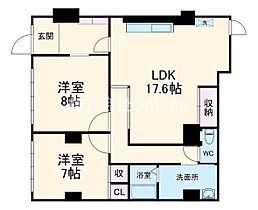 レジデンスやまびこ  ｜ 大阪府東大阪市下小阪5丁目（賃貸マンション2LDK・1階・82.86㎡） その2