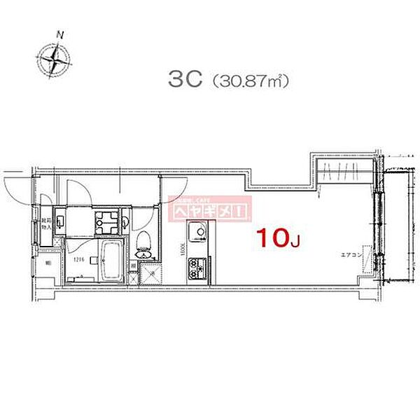 リフィオ三軒茶屋 3-C｜東京都世田谷区太子堂５丁目(賃貸マンション1R・3階・30.87㎡)の写真 その2