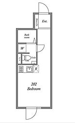 ハーモニーグラシア世田谷代田 3階ワンルームの間取り