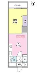 グランドメゾン三軒茶屋 10階1DKの間取り