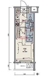 リヴシティ世田谷上馬 1Kの間取図画像