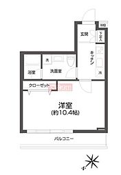 Paseo中目黒 1Kの間取図画像
