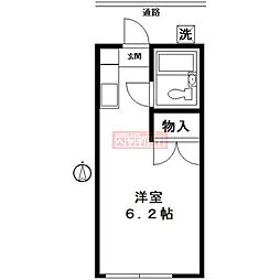 笹塚コーポ ワンルームの間取図画像