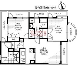 サンピア池尻 2LDKの間取図画像