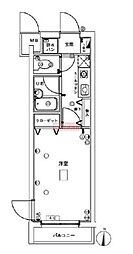 菱和パレス上目黒 1Kの間取図画像