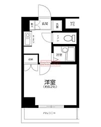 エクセリア上野毛 1Kの間取図画像