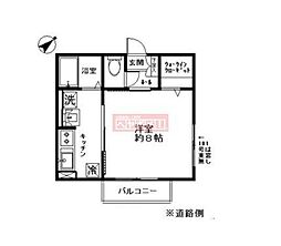 メルローズ 1Kの間取図画像