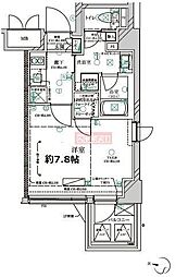 ディアレイシャス三軒茶屋 1Kの間取図画像