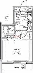 プレミアムキューブ三宿 1Kの間取図画像