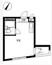 スカイコート中目黒 ワンルームの間取図画像