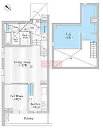 野沢ウッド 1LDKの間取図画像