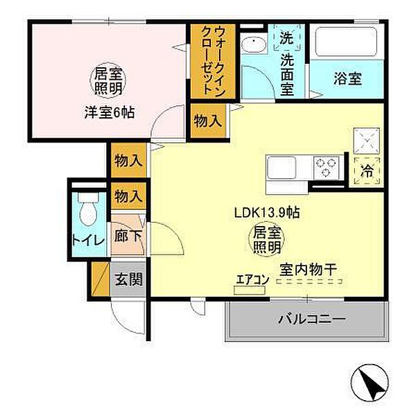 アデル深芝　A 103｜茨城県神栖市深芝南２丁目(賃貸アパート1LDK・1階・48.25㎡)の写真 その2