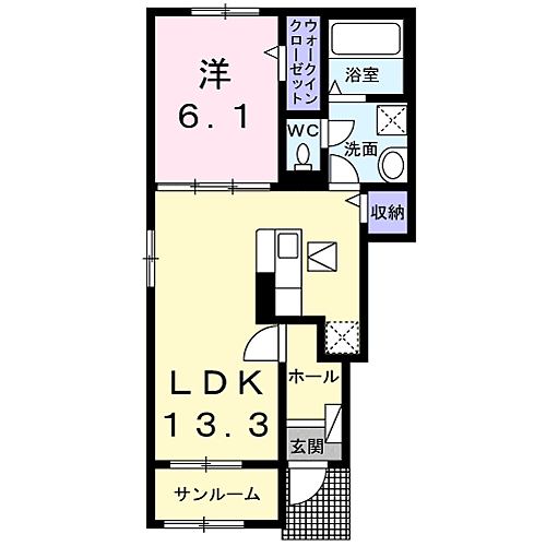 ロワゾーブルーＮ 101｜茨城県鹿嶋市平井東３丁目(賃貸アパート1LDK・1階・50.01㎡)の写真 その2