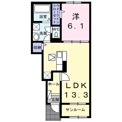 サンシャイン　ガーデンII 102｜茨城県神栖市柳川(賃貸アパート1LDK・1階・50.05㎡)の写真 その2