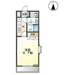 セレーノ 1Kの間取図画像