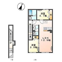 クオリア(qualia) 2LDKの間取図画像