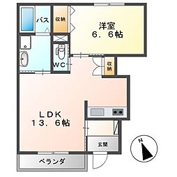 リアン 1LDKの間取図画像