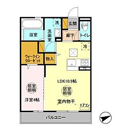 レフィナード 1LDKの間取図画像