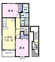 フェリーチェ1 2LDKの間取図画像