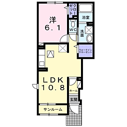 ルプランタ 1LDKの間取図画像