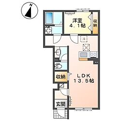 旭ケ丘新築アパート 1LDKの間取図画像