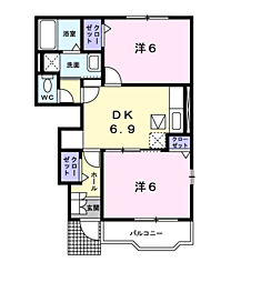 ミーツハオス 2DKの間取図画像