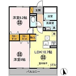 コンフォート3A 2LDKの間取図画像