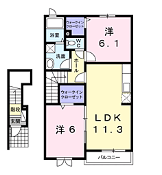 フォーシーズン3 2LDKの間取図画像