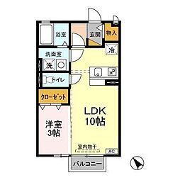 ヴィラ・グリーン 1LDKの間取図画像