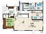 間取り：1階の平面図になります！リビングと吹き抜けと階段があり、デザイン性にこだわった家、とにかくおすすめです！