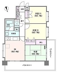 ディナ・スカーラお花茶屋 3DKの間取図画像