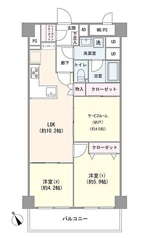 間取り 五反野スカイハイツ 6階/-