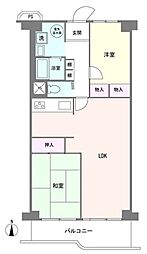 五反野第3スカイハイツ 2LDKの間取図画像