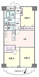グリーンコーポ千寿1号棟 3LDKの間取図画像