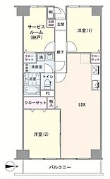 エンゼルハイム千住 2SLDKの間取図画像