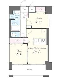 Portofino　(ポルトフィーノ) 7階2LDKの間取り