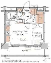 ブランシエスタ木場 11階1LDKの間取り