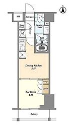アジュールテラス東陽町（旧ベルファース東陽町） 8階1DKの間取り