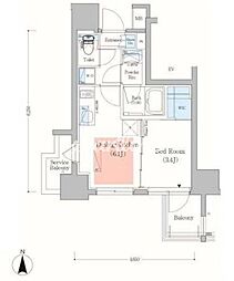 Urbanex深川木場 1DKの間取図画像