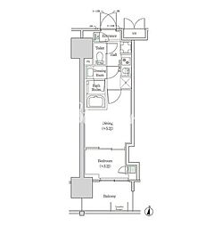 ブルックサイドレジデンス木場 2Kの間取図画像