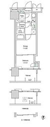 ブルックサイドレジデンス木場 2Kの間取図画像
