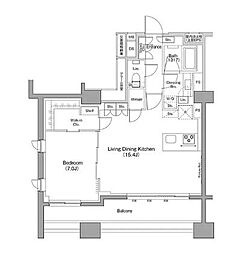 ザ・パークハビオ木場 1LDKの間取図画像