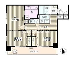 グランス木場公園 2DKの間取図画像