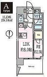 クレストコート東陽町 1LDKの間取図画像