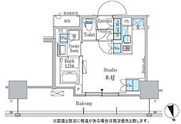 パークアクシス東陽町・親水公園 ワンルームの間取図画像