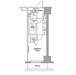 ザ・パークハビオ木場 1Kの間取図画像
